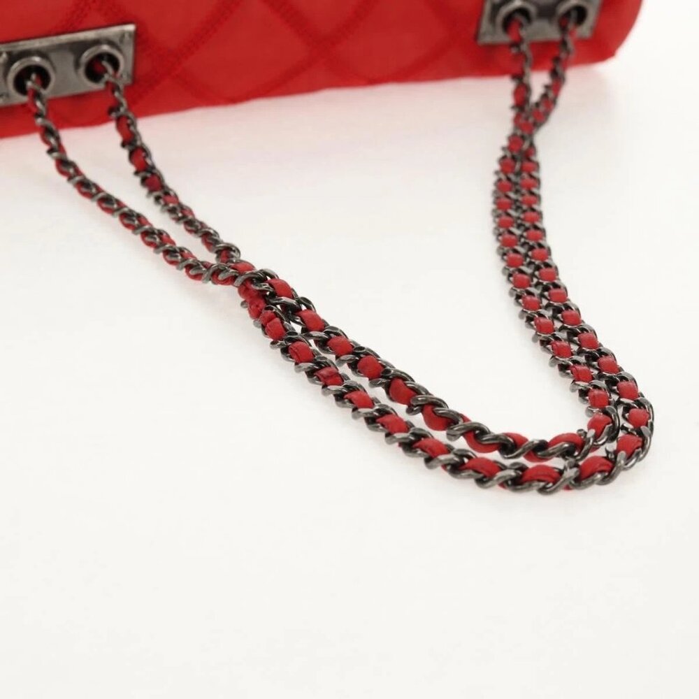 CHANEL Wild Stitch Chain Shoulder Bag Leather Red CC Auth 128522M - Picture 9 of 15